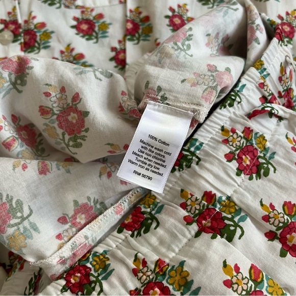Villa D'Ascoli x The Company Store Button Down Pajama Set Cotton Floral XL - Picture 3 of 8